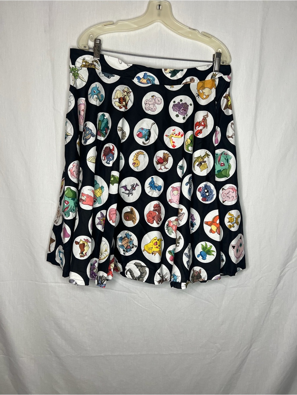 Custom Black Pokémon Circle-Print Skirt